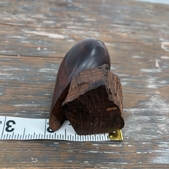 Vintage Hand Carved Ironwood Eagle On Pedestal Statue Falcon Bird Of Pray 3.5" - Picture 8 of 8